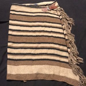 Tan brown and black wrap skirt